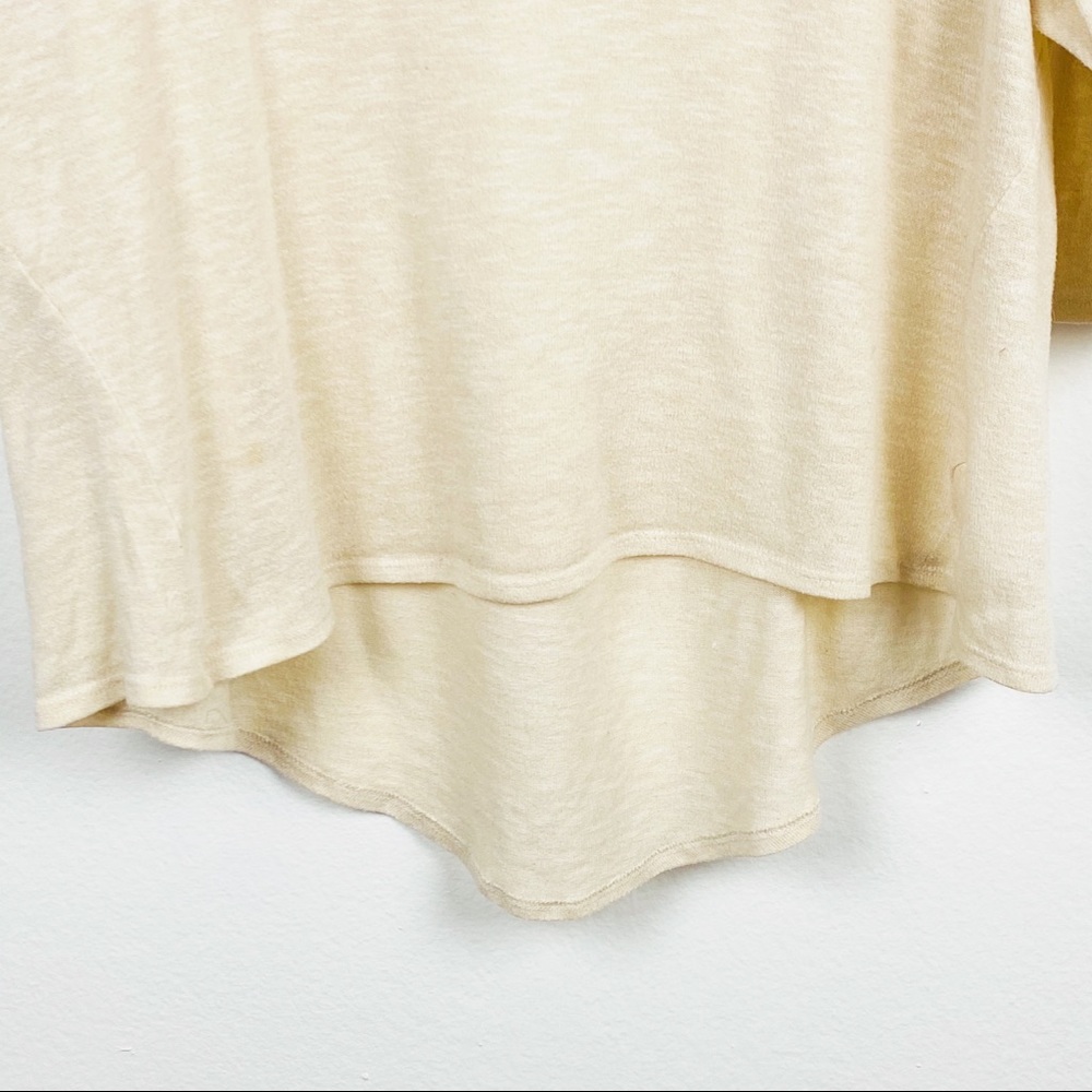 UMGEE Cream Back Crochet High Low 3/4 Sleeves Top XL Boho Festival Concert - Picture 9 of 9